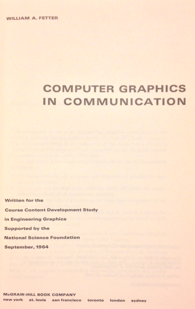 Detail of title page of Computer Graphics in Communication. Please click to see entire image.